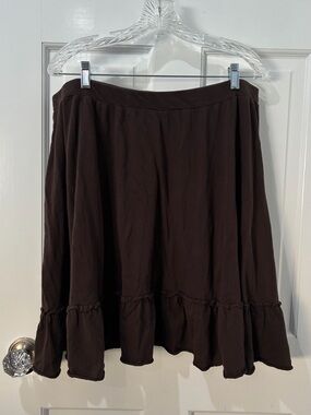 Mossimo Supply Co. Brown Ruffle-Hem A-Line Skirt Y2K